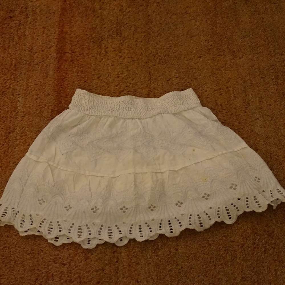 White Lacey Mini Skirt